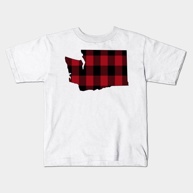 Washington in Red Plaid Kids T-Shirt by somekindofguru